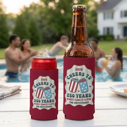 Cheers To 250 Years Party Like It's 1776 - Personalized Can Cooler – view 3