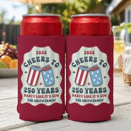 Cheers To 250 Years Party Like It's 1776 - Personalized Can Cooler – view 2