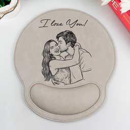 I Love You Couple Sketch Line Art Anniversary Gift For Him, Her - Personalized Mouse Pad – view 8