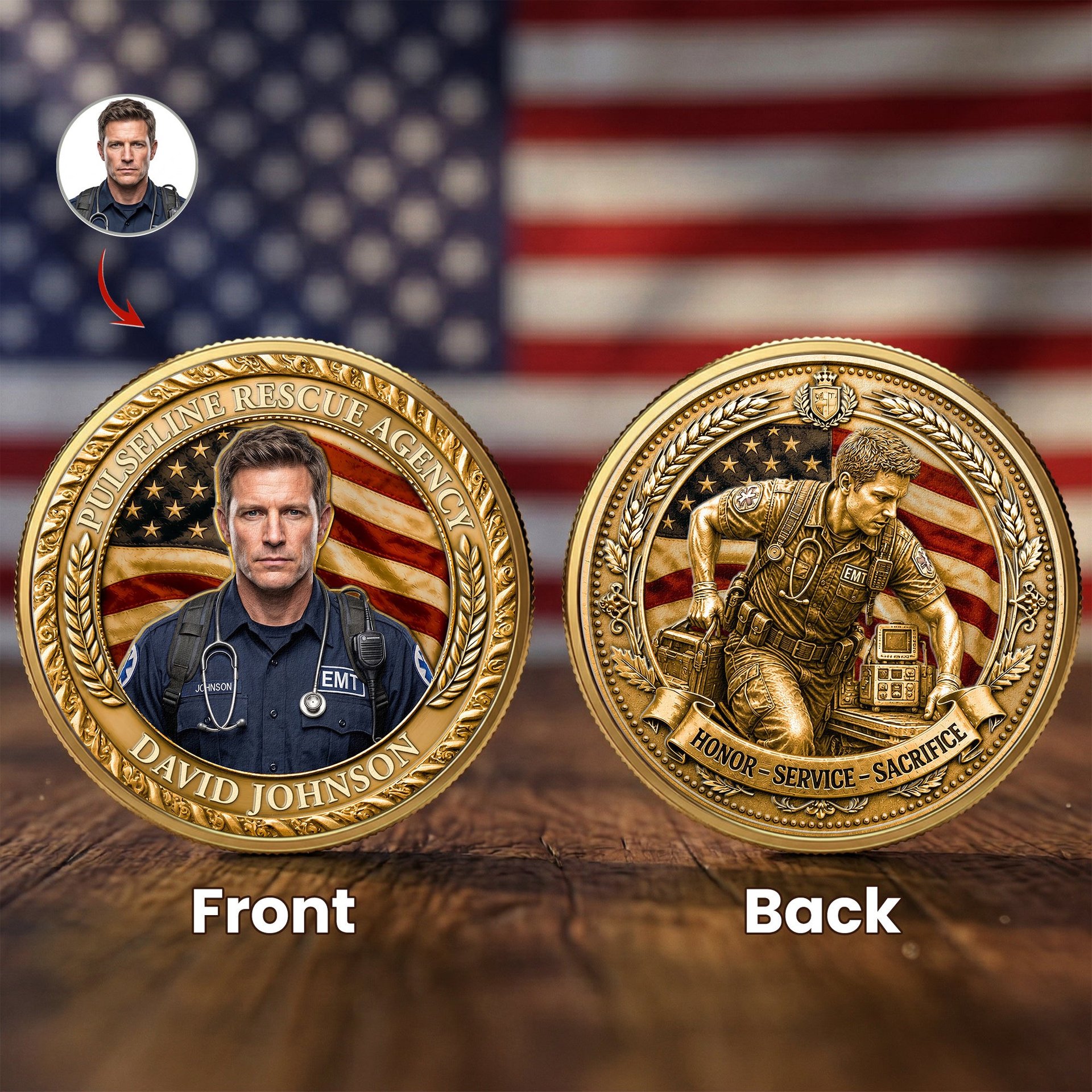 First Responders Police Officers Nurses Firefighters & Emts - Personalized Coin