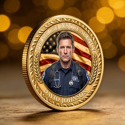 First Responders Police Officers Nurses Firefighters & Emts - Personalized Coin – view 2