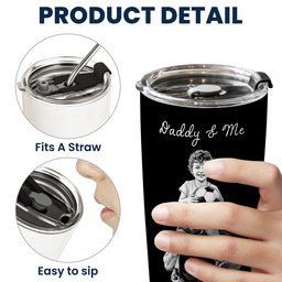 Custom Photo Sketch Art Father's Day Gift For Dad, Husband, Grandpa - Personalized Tumbler Cup – view 7