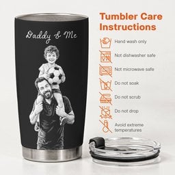 Custom Photo Sketch Art Father's Day Gift For Dad, Husband, Grandpa - Personalized Tumbler Cup – view 6