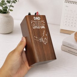 Father's Day Gifts, How Much Time Passes, I Will Always Be Your Little Girl - Personalized Pen Holder With Clock – view 4