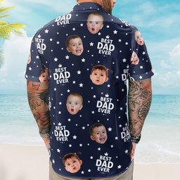 Best Dad Ever Custom Cute Kid Face Father's Day Gift For Dad, Husband, Grandpa - Personalized Hawaiian Shirt – view 5