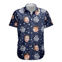 Best Dad Ever Custom Cute Kid Face Father's Day Gift For Dad, Husband, Grandpa - Personalized Hawaiian Shirt – view 6