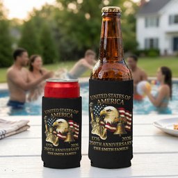4th Of July Usa 250th Anniversary - Personalized Can Cooler – view 3