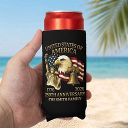 4th Of July Usa 250th Anniversary - Personalized Can Cooler – view 6