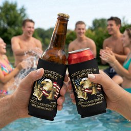 4th Of July Usa 250th Anniversary - Personalized Can Cooler – view 4