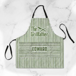 The Grillfather Custom Name Striped Pattern Father's Day Gift For Dad, Husband - Personalized Apron – view 3