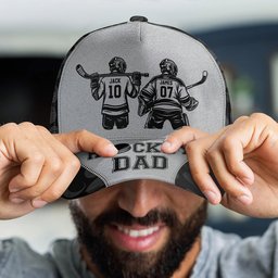 Father's Day Gifts, Hockey Dad, Grandpa - Personalized Cap – view 4