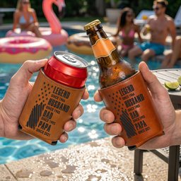 Father's Day Gifts, Legend, Husband, Dad And Grandpa - USA Version - Personalized Can Cooler – view 3