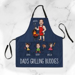 Dad's Grilling Buddies Father's Day Gift For Dad, Husband - Personalized Apron – view 4