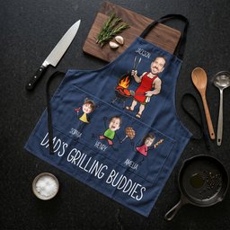 Dad's Grilling Buddies Father's Day Gift For Dad, Husband - Personalized Apron – view 2