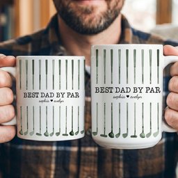 Best Dad By Par Custom Name Golf Dad Father's Day Gift For Dad, Husband - Personalized Mug – view 4