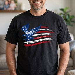 Custom Name Kids, American Flag, Father's Day Gift For Grandpa, Dad - Personalized Shirt – view 3