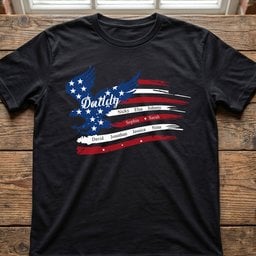 Custom Name Kids, American Flag, Father's Day Gift For Grandpa, Dad - Personalized Shirt – view 4