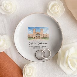 Custom University Photo College Graduation Gift School Logo For Her, Daughter, Friends - Personalized Jewelry Dish – view 5