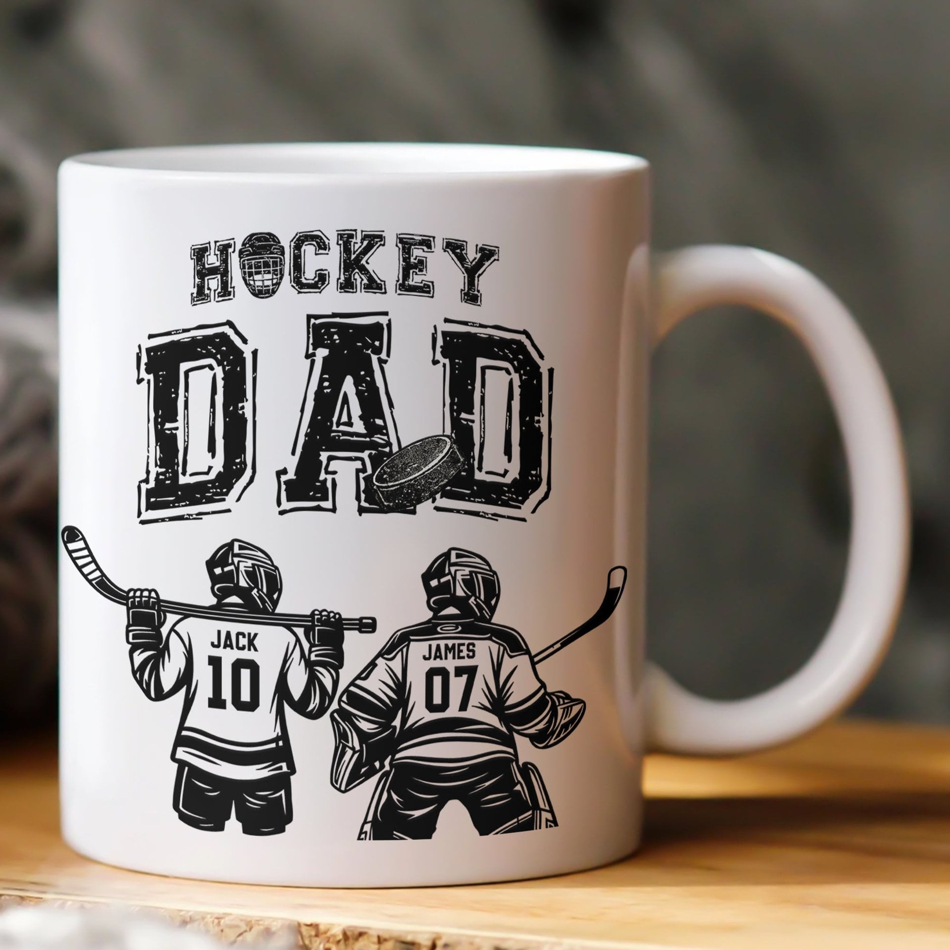 Father's Day Gifts, Hockey Dad, Daddy, Grandpa - Personalized Mug