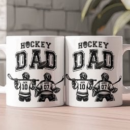 Father's Day Gifts, Hockey Dad, Daddy, Grandpa - Personalized Mug – view 2