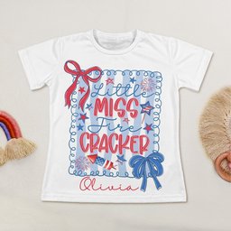 Little Miss Mister Firecracker 250th Anniversary - Personalized Kids Clothing Set – view 3