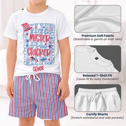 Little Miss Mister Firecracker 250th Anniversary - Personalized Kids Clothing Set – view 5