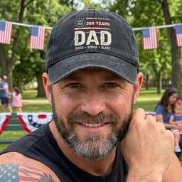 USA 250th Anniversary Grandpa Dad - Personalized Cap – view 3