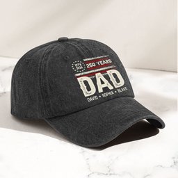 USA 250th Anniversary Grandpa Dad - Personalized Cap – view 2