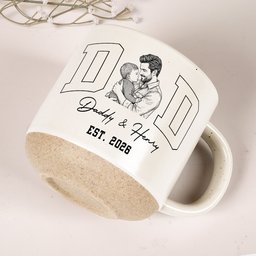 Dad Est Custom Photo Sketch Line Art Father's Day Gift For Husband, Dad - Personalized Mug – view 5