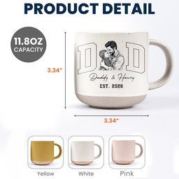 Dad Est Custom Photo Sketch Line Art Father's Day Gift For Husband, Dad - Personalized Mug – view 7