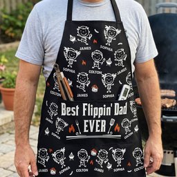 Best Flippin Dad Ever - Father's Day Gifts For Dad, Papa - With Funny Kids' Faces - Personalized Apron