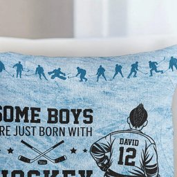 Born With Hockey In Their Souls - Personalized Pillow Cover – view 6