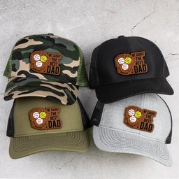 We Caught The Best Dad - Baseball, Softball Dad With Kids' Names - Personalized Cap – view 2