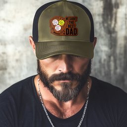 We Caught The Best Dad - Baseball, Softball Dad With Kids' Names - Personalized Cap – view 4