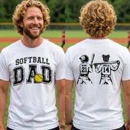 Father's Day Gifts, Softball Dad, Daddy, Grandpa - Personalized Shirt