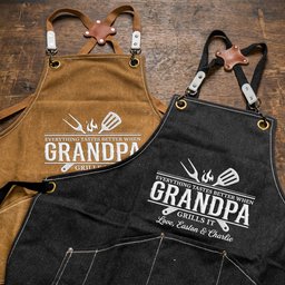 Everything Tastes Better When Grandpa, Dad Grills It - Father's Day Gift - Personalized Apron – view 5