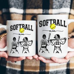Mother's Day Gifts, Custom Softball Mom, Grandma - Personalized Mug – view 4