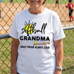 Mother's Day Gifts, Softball Grandma, Crazy Proud, Always Loud - Personalized Shirt – view 4