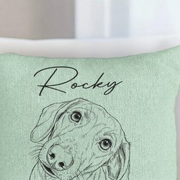 Custom Pet Portrait Sketch Line Art Gift For Dog Lover, Cat Lover - Personalized Pillow Cover – view 5