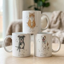 Custom Pet Portrait Watercolor Gift For Dog Lover, Cat Lover - Personalized Mug – view 2