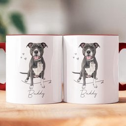 Custom Pet Portrait Watercolor Gift For Dog Lover, Cat Lover - Personalized Mug – view 8