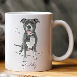 Custom Pet Portrait Watercolor Gift For Dog Lover, Cat Lover - Personalized Mug – view 3
