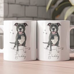 Custom Pet Portrait Watercolor Gift For Dog Lover, Cat Lover - Personalized Mug – view 5
