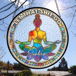 Let That Sh!T Go - Personalized Window Hanging Suncatcher – view 4