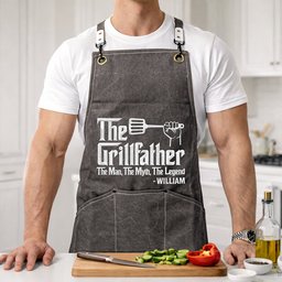 Funny Embroidered Apron For Dad, Anniversary, Father's Day Gifts - Personalized Apron