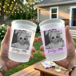 Party Cups Custom Vintage Photo For Birthday Party Favors - Personalized Cups – view 4