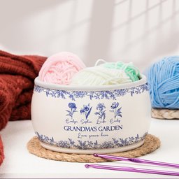 Grandma's Garden Custom Birth Flower - Personalized Yarn Bowl – view 5