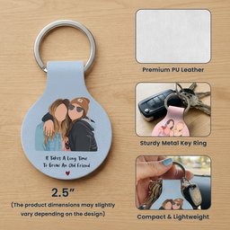Besties Forever Turn Your Photo Into Faceless Art Style - Personalized Keychain – view 5