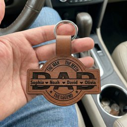 Dad, Papa, Grandpa, Pop The Man, The Myth, The Legend With Kid's Names - Personalized Keychain – view 4