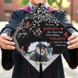 On Your Graduation Day Memorial Custom Photo - Personalized Graduation Cap Topper – view 6